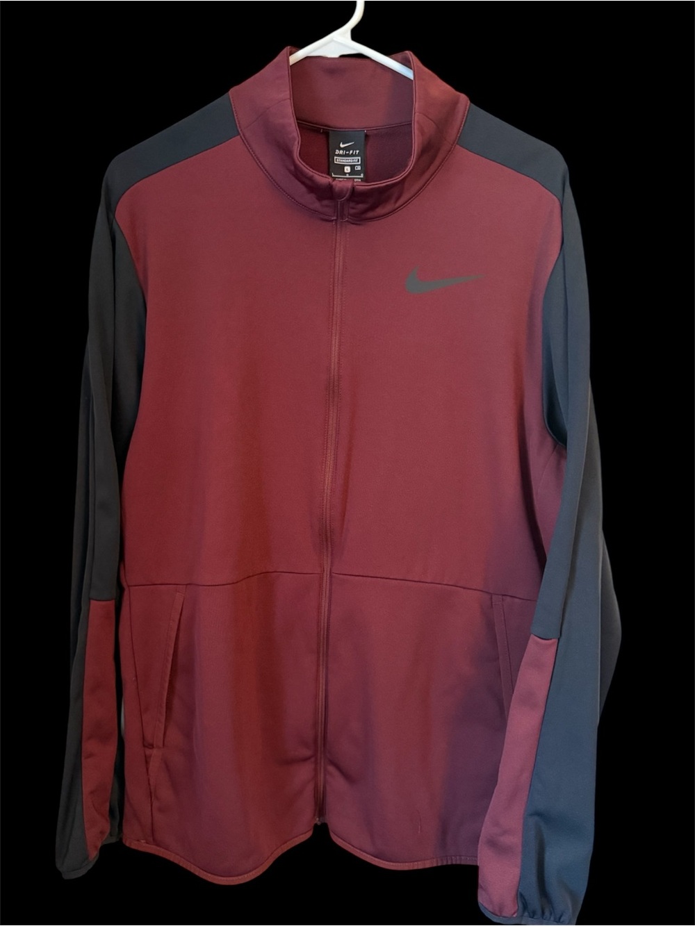 Nike Men’s L Maroon and Black Full-Zip Track Jacket